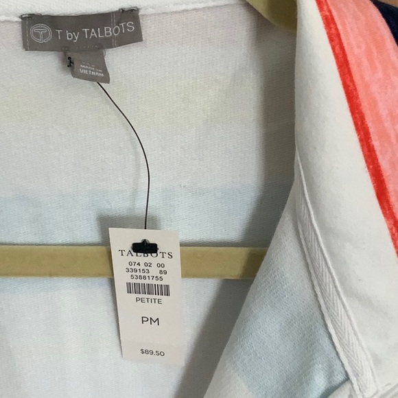 T by Talbots striped pull over size medium petite. NWT - Picture 2 of 6
